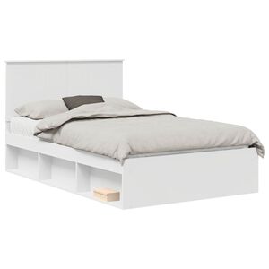 vidaXL Estrutura da Cama com cabeceira Branco 120 x 190 cm