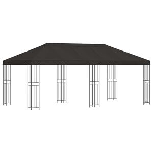 vidaXL Gazebo com paredes laterais 6 x 3 m Antracite Poli&eacute;ster e A&ccedil;o