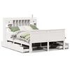 vidaXL Cama com estante sem colch&atilde;o 150x200 cm pinho maci&ccedil;o branco