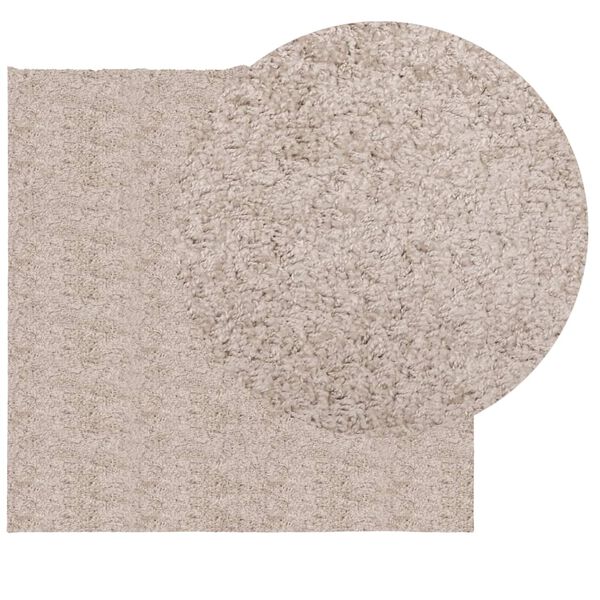 vidaXL Tapete shaggy de pelo alto PAMPLONA 160x160 cm bege
