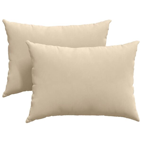 vidaXL Travesseiros de Sof&aacute; 2 pcs Creme 70 x 50 cm tecido