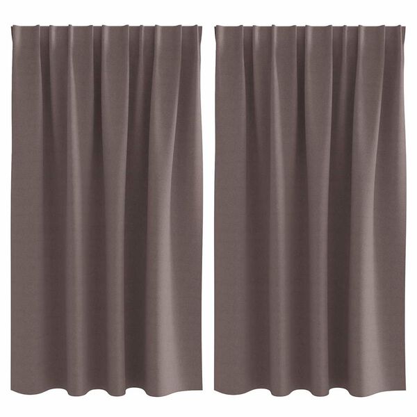 vidaXL Cortinas Blackout com Argolas 2 pcs Marrom Escuro 140 x 140 cm