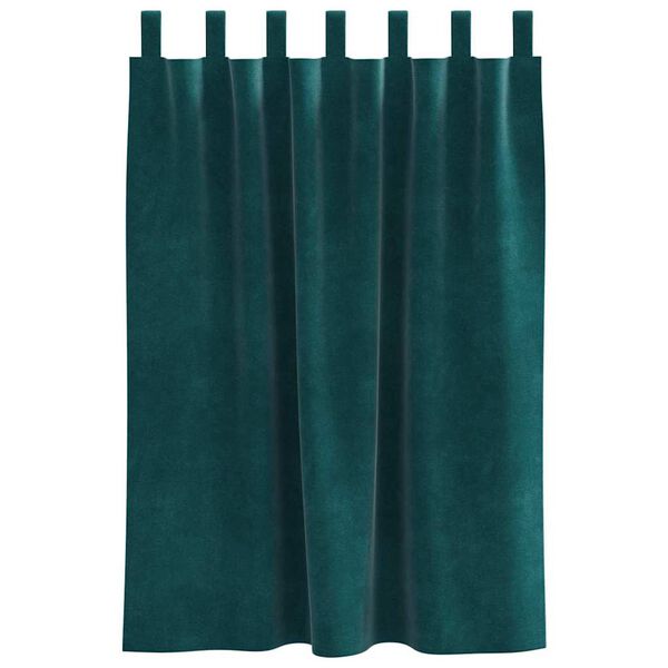 vidaXL Cortinas opacas 2 pcs Verde Escuro 140 x 140 cm Veludo