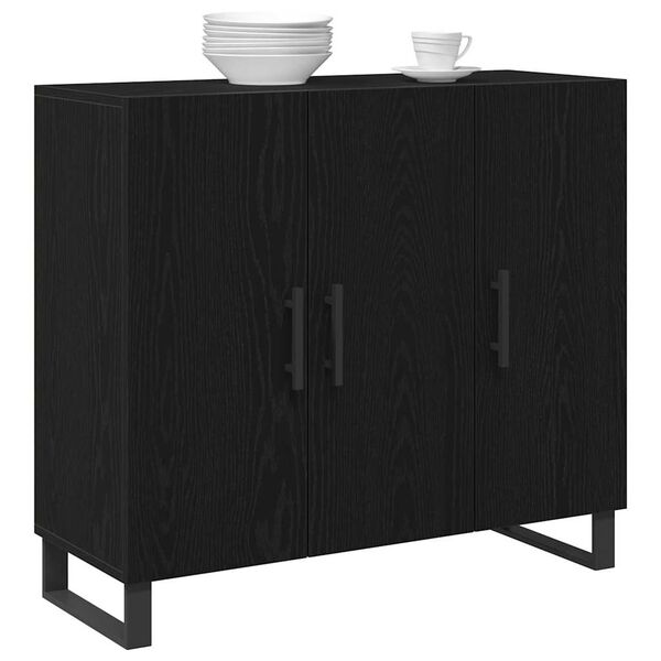 vidaXL Buffet Carvalho Preto 90 x 34 x 80 cm Madeira processada