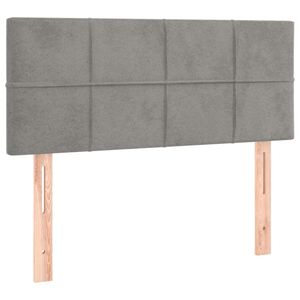 vidaXL Cabeceira de cama veludo 90x5x78/88 cm cinzento-claro