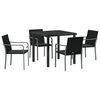 vidaXL Conjunto de Jantar para Jardim 5 unid. Preto e Cinza