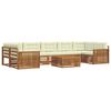 vidaXL Conjunto de Sof&aacute;s para Exterior 8 pcs Natural e Creme