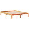 vidaXL Cama com estante sem colchão 140x190 cm pinho maciço