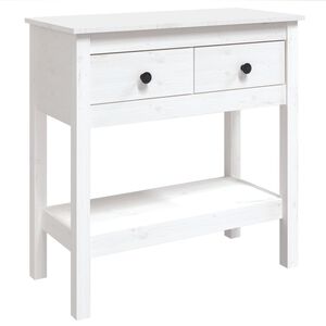 vidaXL Mesa consola 75x35x75 cm pinho maciço branco