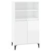 vidaXL Aparador alto 60x36x110cm derivados de madeira branco brilhante