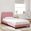 vidaXL Estrutura de cama sem colch&atilde;o 100x200 cm veludo rosa