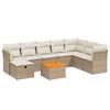 vidaXL 9 pcs conjunto de sof&aacute;s p/ jardim com almofad&otilde;es vime PE bege