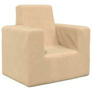 vidaXL Sof&aacute; infantil pel&uacute;cia macia cor creme