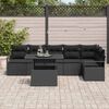 vidaXL Conjunto de Sof&aacute; de Jardim 7 pcs Preto vime PE