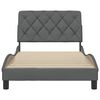 vidaXL Estrutura de cama sem colch&atilde;o 100x200 cm tecido cinzento-escuro