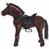 vidaXL Cavalo de montar em peluche castanho escuro XXL