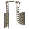 vidaXL Pérgola com portão 116x40x204 cm madeira de abeto maciça cinza