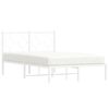 vidaXL Estrutura de cama com cabeceira 120x200 cm metal branco