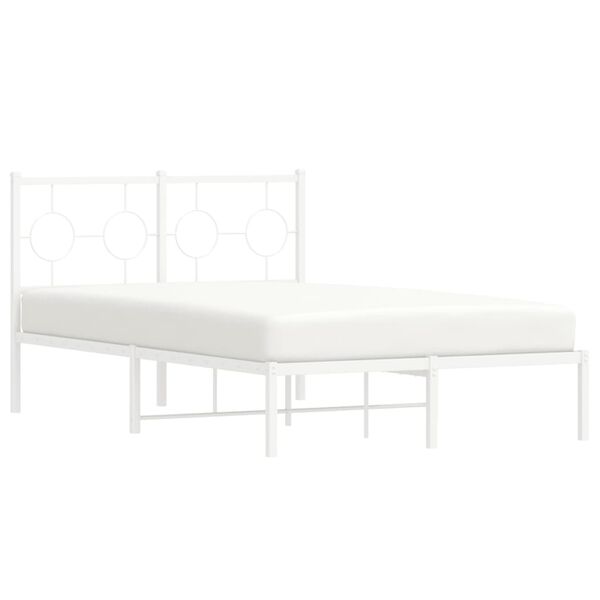 vidaXL Estrutura de cama com cabeceira 120x200 cm metal branco
