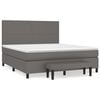 vidaXL Cama com molas/colch&atilde;o 160x200 cm couro artificial cinzento