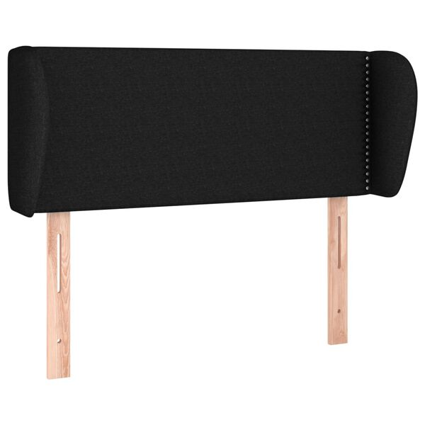 vidaXL Cabeceira de cama c/ abas tecido 83x23x78/88 cm preto