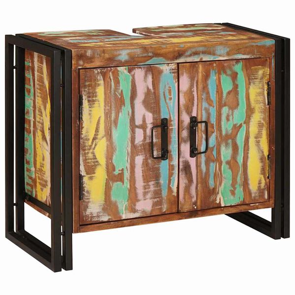 vidaXL Arm&aacute;rio de lava-lou&ccedil;a Multicolor Madeira Refor&ccedil;ada S&oacute;lida