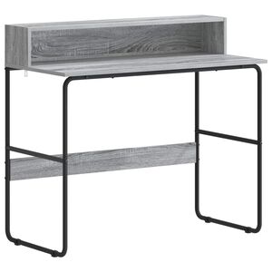 vidaXL Mesa com Armazenamento Sonoma cinzento 100 x 50 x 91 cm