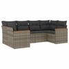 vidaXL 6 pcs conjunto sof&aacute;s de jardim com almofad&otilde;es vime cinzento