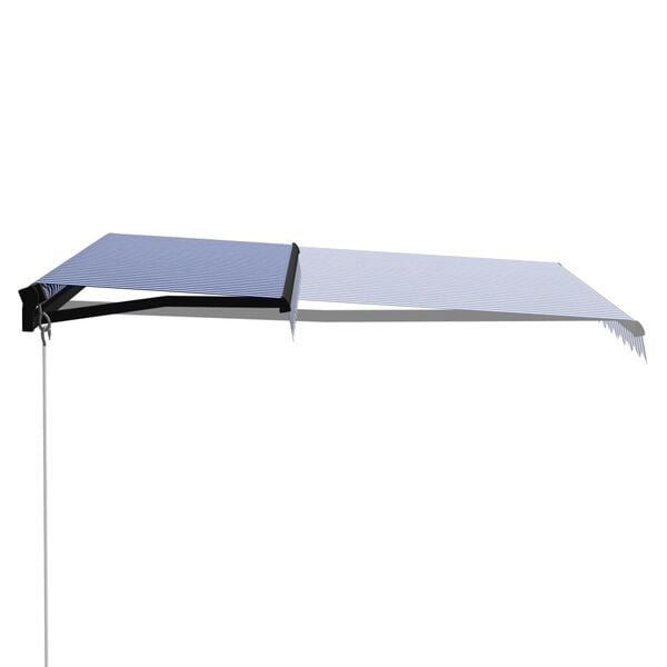 vidaXL Toldo retr&aacute;til manual 300x250 cm azul e branco