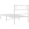 vidaXL Estrutura de cama com cabeceira 90x200 cm metal branco