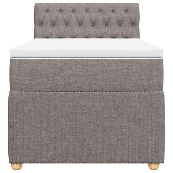 vidaXL Cama com molas/colch&atilde;o 90x190 cm tecido castanho-acinzentado