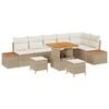 vidaXL Conjunto de Sof&aacute; de Jardim com almofada 9 pcs Bege e Creme