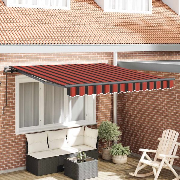 vidaXL Toldo Retr&aacute;til laranja e castanho 300 x 250 cm Poli&eacute;ster e A&ccedil;o
