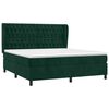vidaXL Cama com molas/colch&atilde;o 160x200 cm veludo verde-escuro