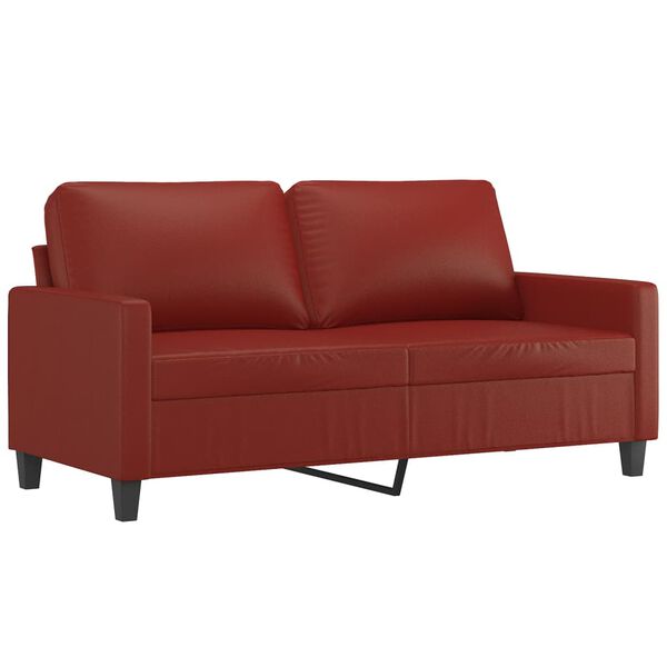 vidaXL Sof&aacute; de 2 lugares 140 cm couro artificial vermelho tinto