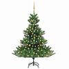 vidaXL &Aacute;rvore Natal artif. c/ LEDs/bolas 180 cm abeto caucasiano verde