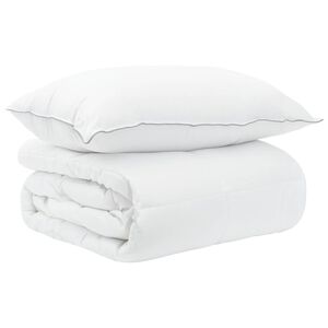 vidaXL Conjunto de Edredom 2 unid. 135 x 200 cm Inverno Bambu Branco