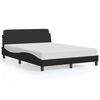vidaXL Estrutura de cama Dover preta 135x190 cm em couro sint&eacute;tico