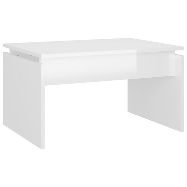 vidaXL Mesa de centro 68x50x38 cm derivados madeira branco brilhante