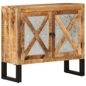 vidaXL Aparador 80x30x71 cm madeira de mangueira &aacute;spera maci&ccedil;a/metal