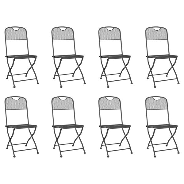 vidaXL 9 pcs conjunto de jantar para jardim rede de metal antracite