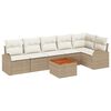 vidaXL Conjunto de Sof&aacute; de Jardim 7 unid. Bege e Creme vime PE