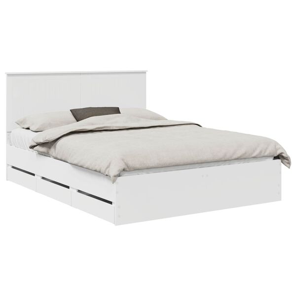 vidaXL Estrutura da Cama Branco 150 x 200 cm Madeira de Engenharia