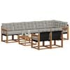 vidaXL Conjunto de Sof&aacute;s para Exterior 9 pcs Cinza Natural e Claro