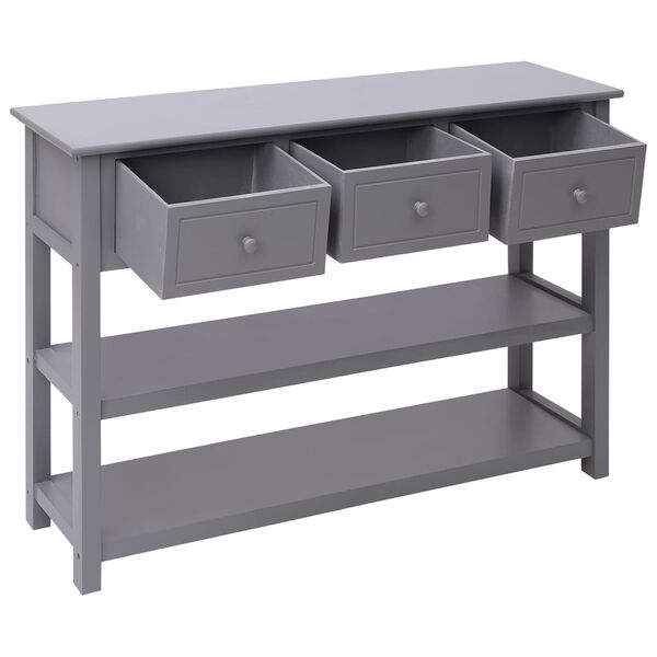 vidaXL Aparador 108x30x76 cm madeira paulownia maci&ccedil;a cinzento