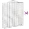 vidaXL Cestos gabi&atilde;o arqueados 13 pcs 200x50x220/240 ferro galvanizado