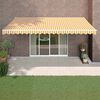 vidaXL Toldo retr&aacute;til autom&aacute;tico 5x3 m amarelo e branco