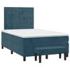 vidaXL Cama boxspring com colch&atilde;o 120x200 cm veludo azul-escuro