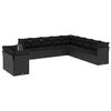 vidaXL 11 pcs conjunto sof&aacute;s de jardim c/ almofad&otilde;es vime PE preto