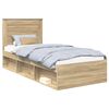 vidaXL Estrutura da Cama com gaveta Liso Carvalho Sonoma 75 x 190 cm